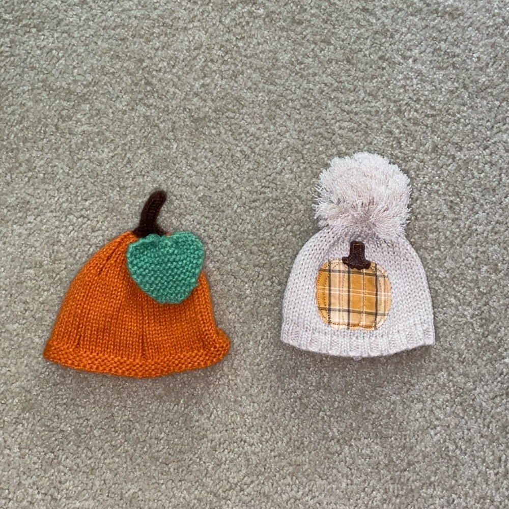 2 piece fall/halloween theme baby hats